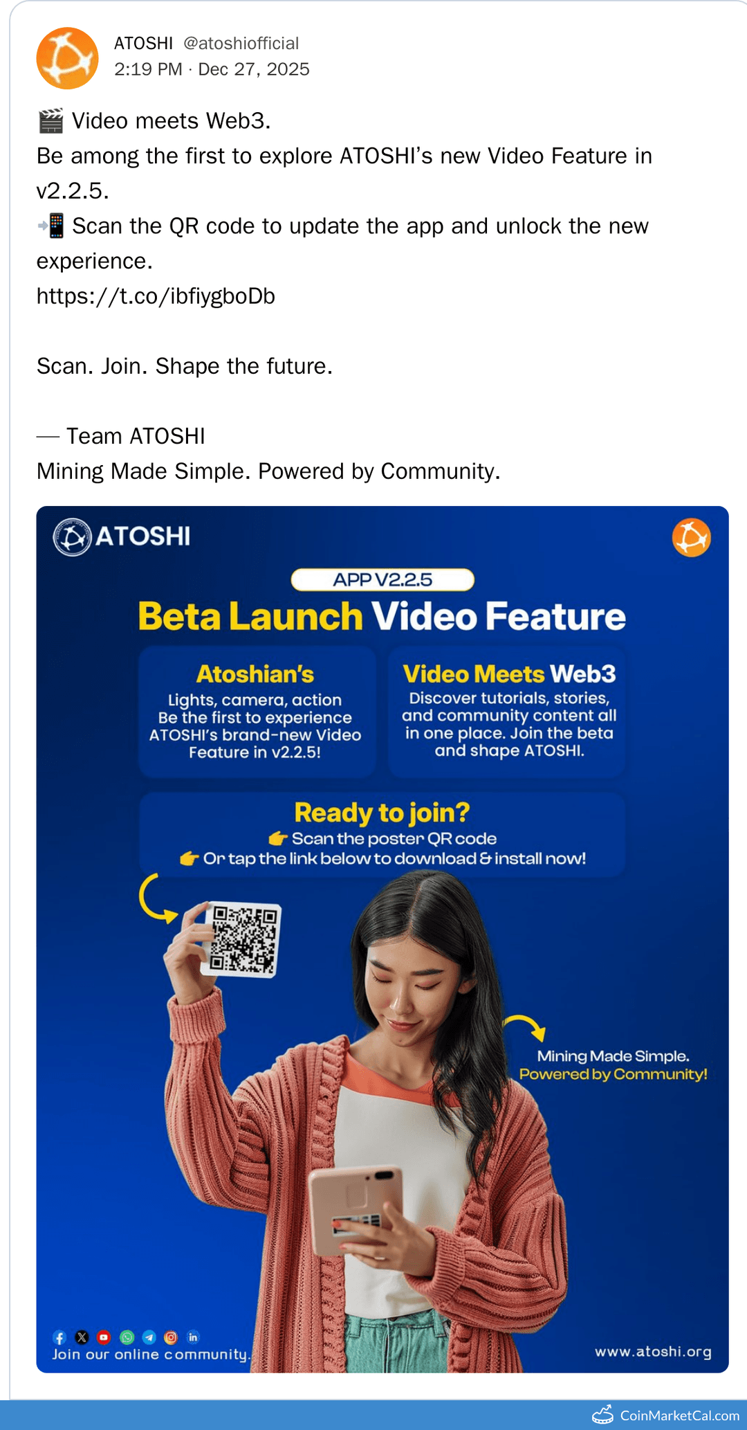 Atoshi App V2.2.5 Mobile Update with New Video Feature