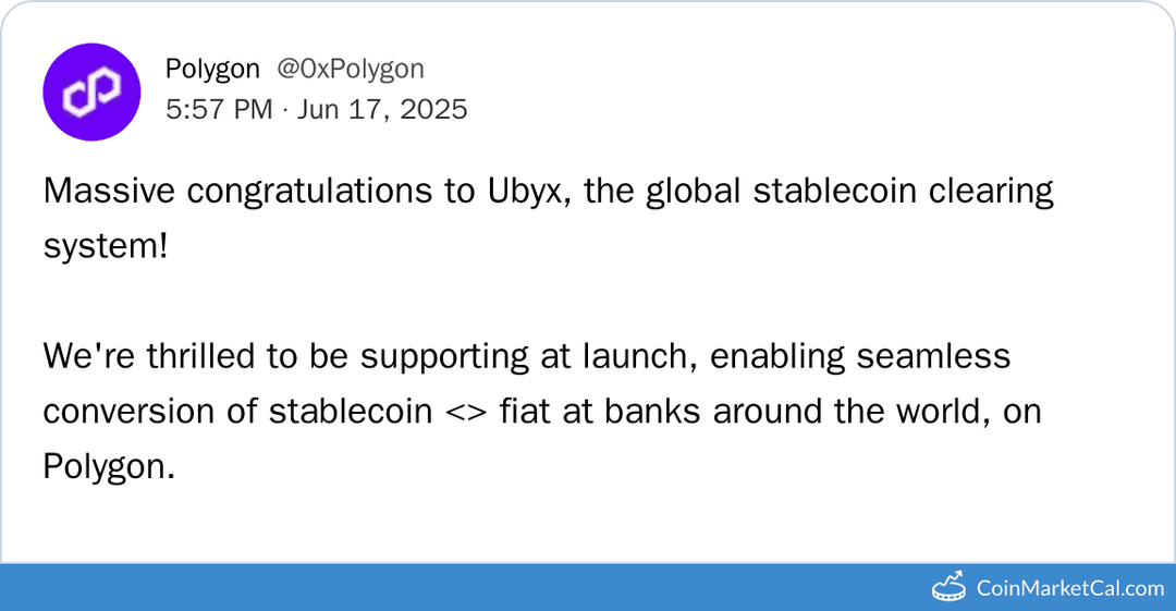 Polygon (POL) Ubyx Support Integration