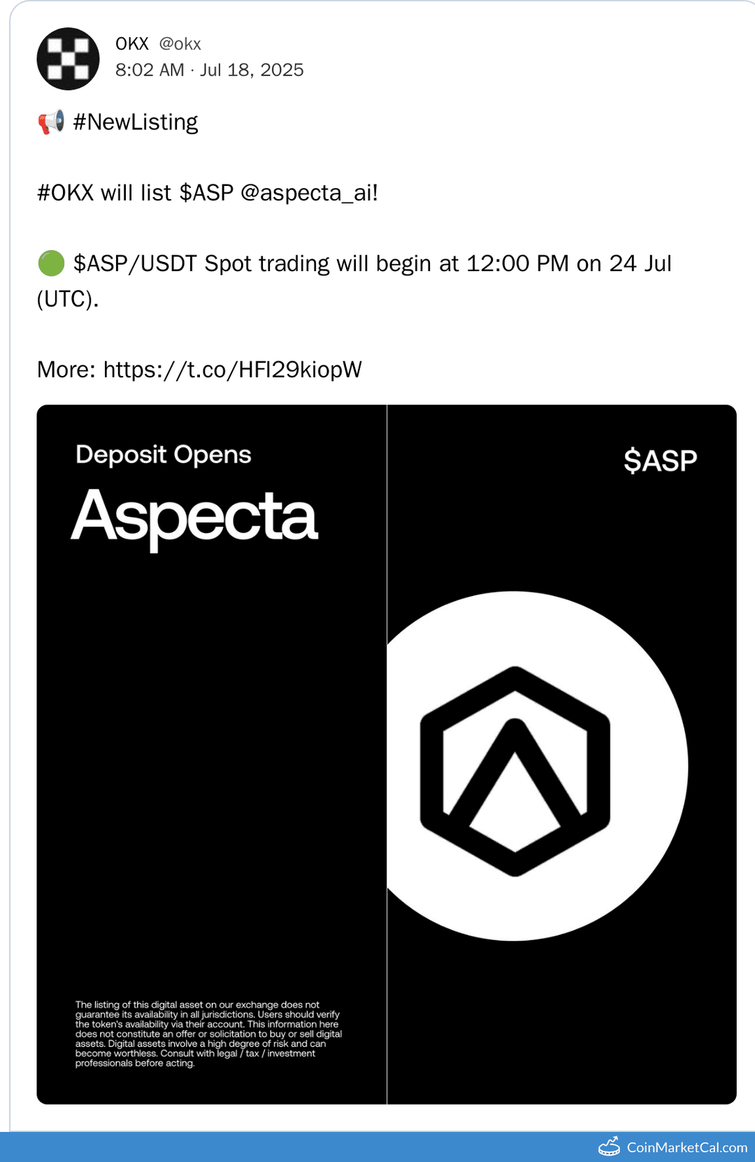 $ASP Listing on OKX