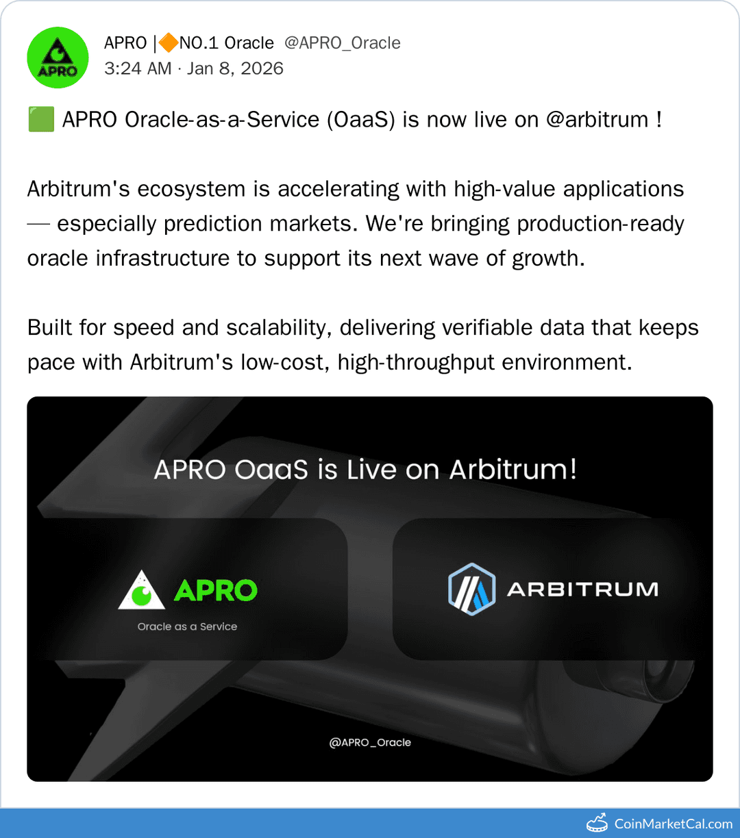 APRO Oracle Launch on Arbitrum