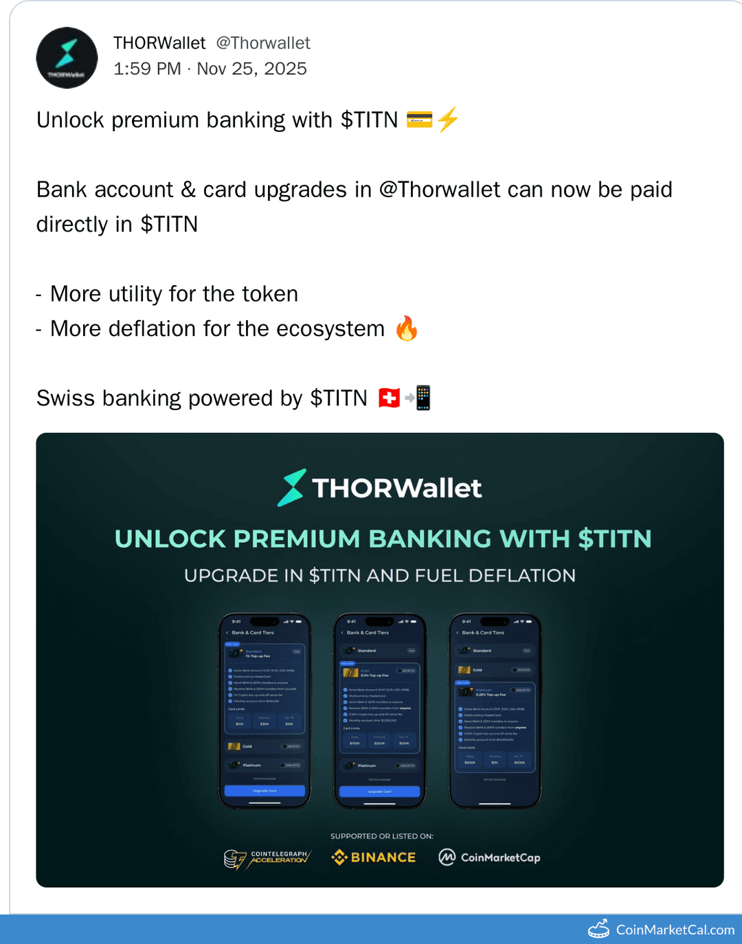 THORWallet Bank Upgrades via TITN