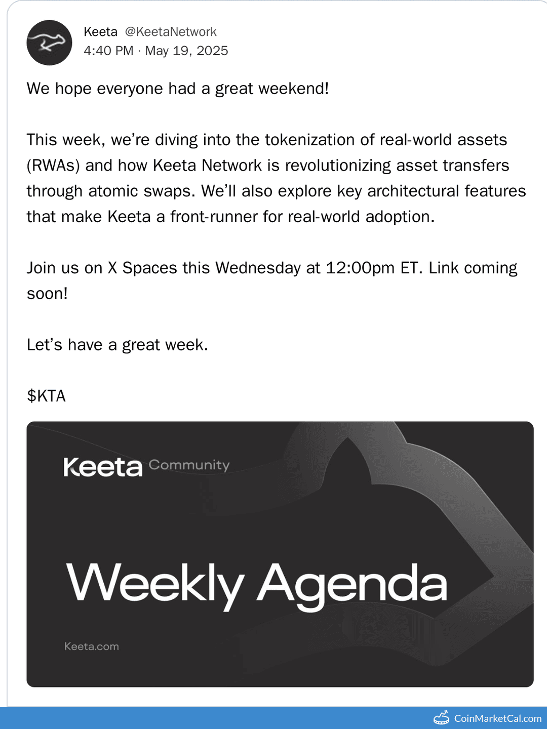 Keeta Network X Spaces: Diving into RWA Tokenization