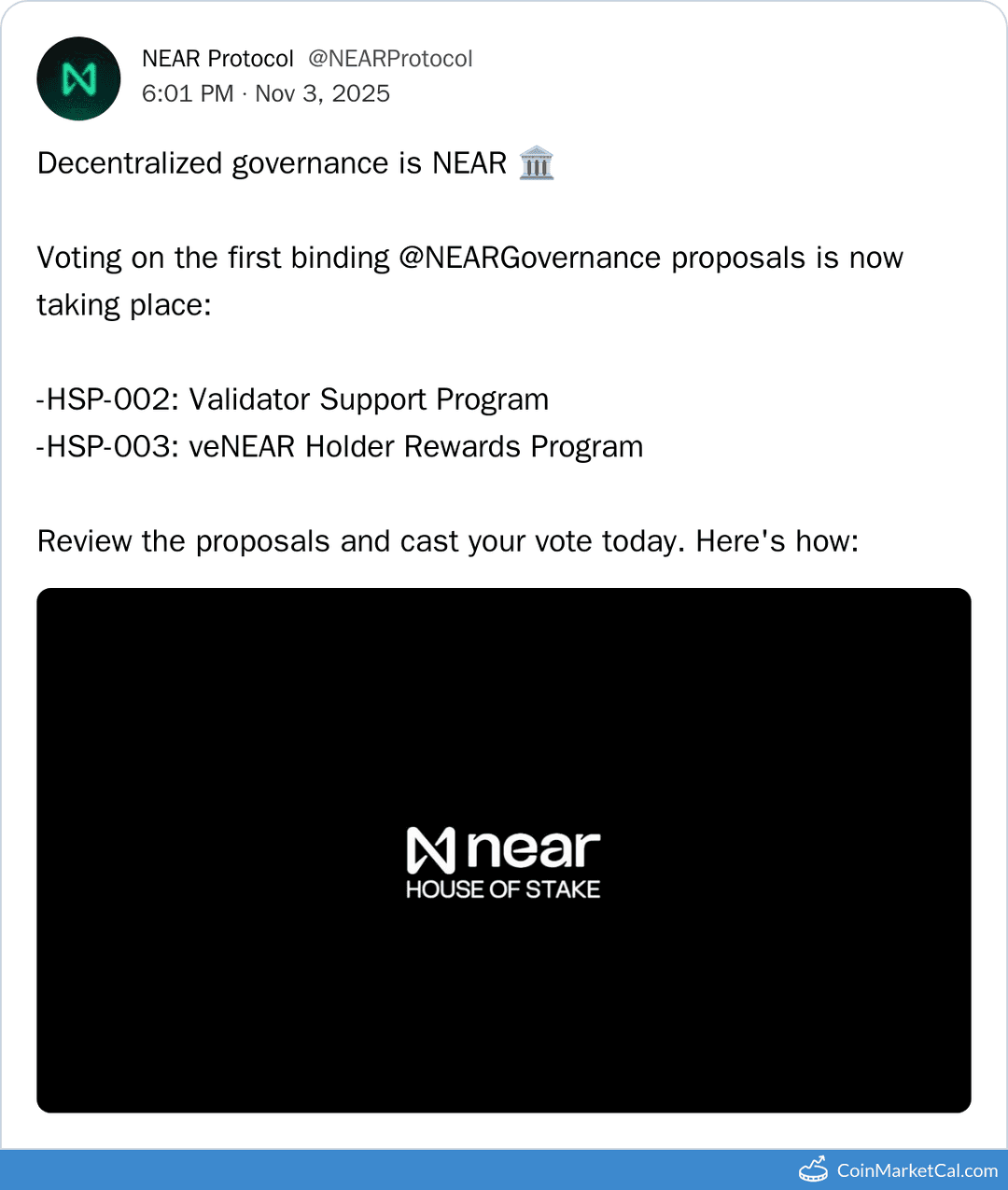 NEAR Protocol HSP-002 & HSP-003 Votes