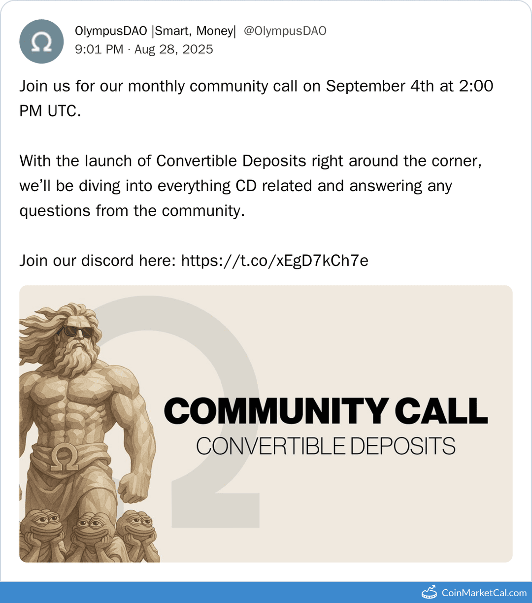 OlympusDAO Community Call: Convertible Deposits