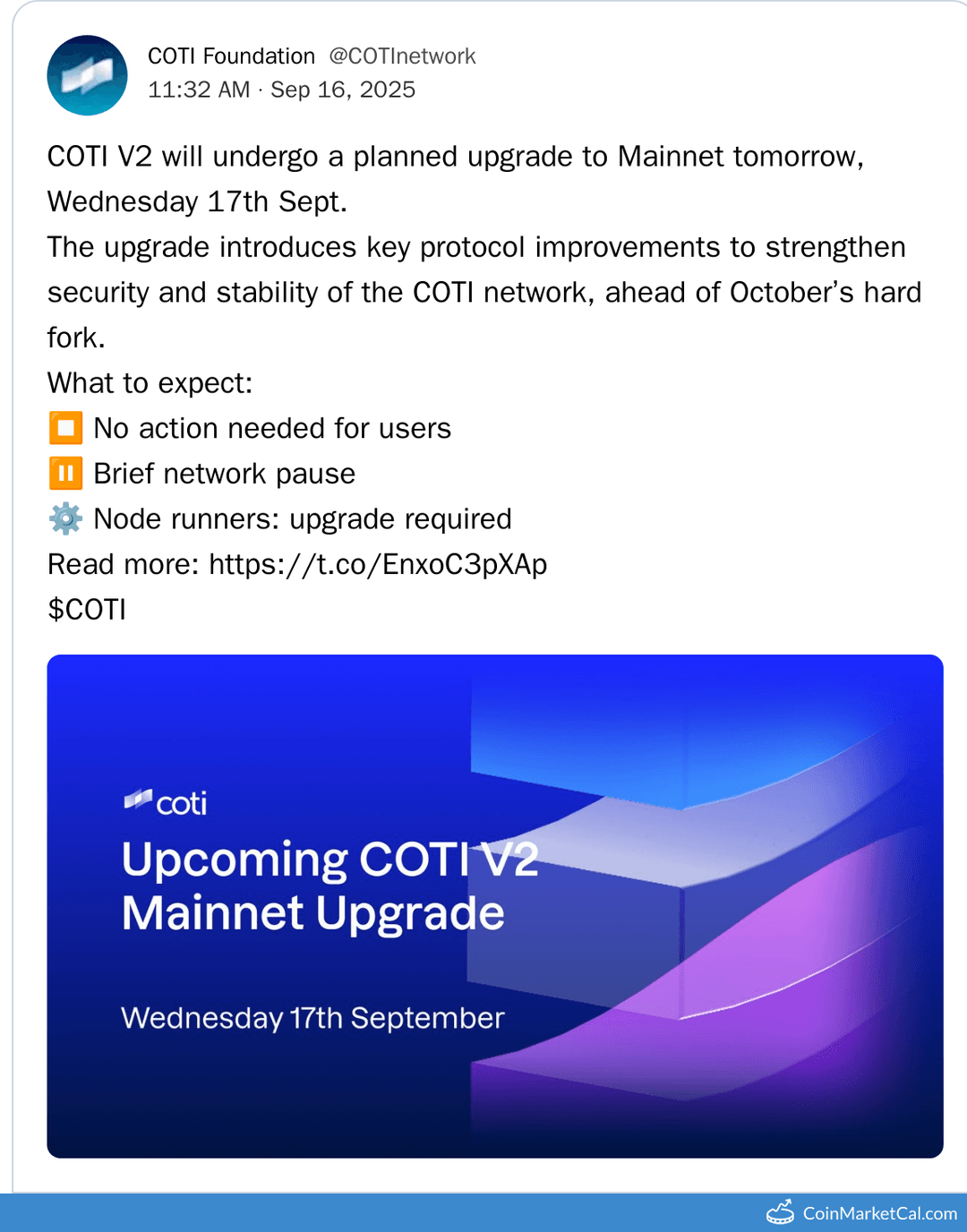 COTI V2 Mainnet Upgrade