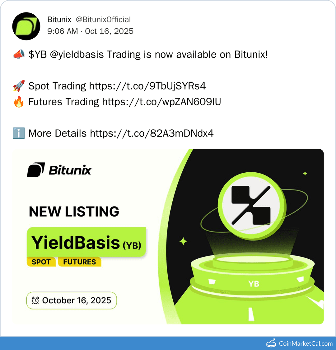 Bitunix Listing of Yield Basis (YB/USDT)