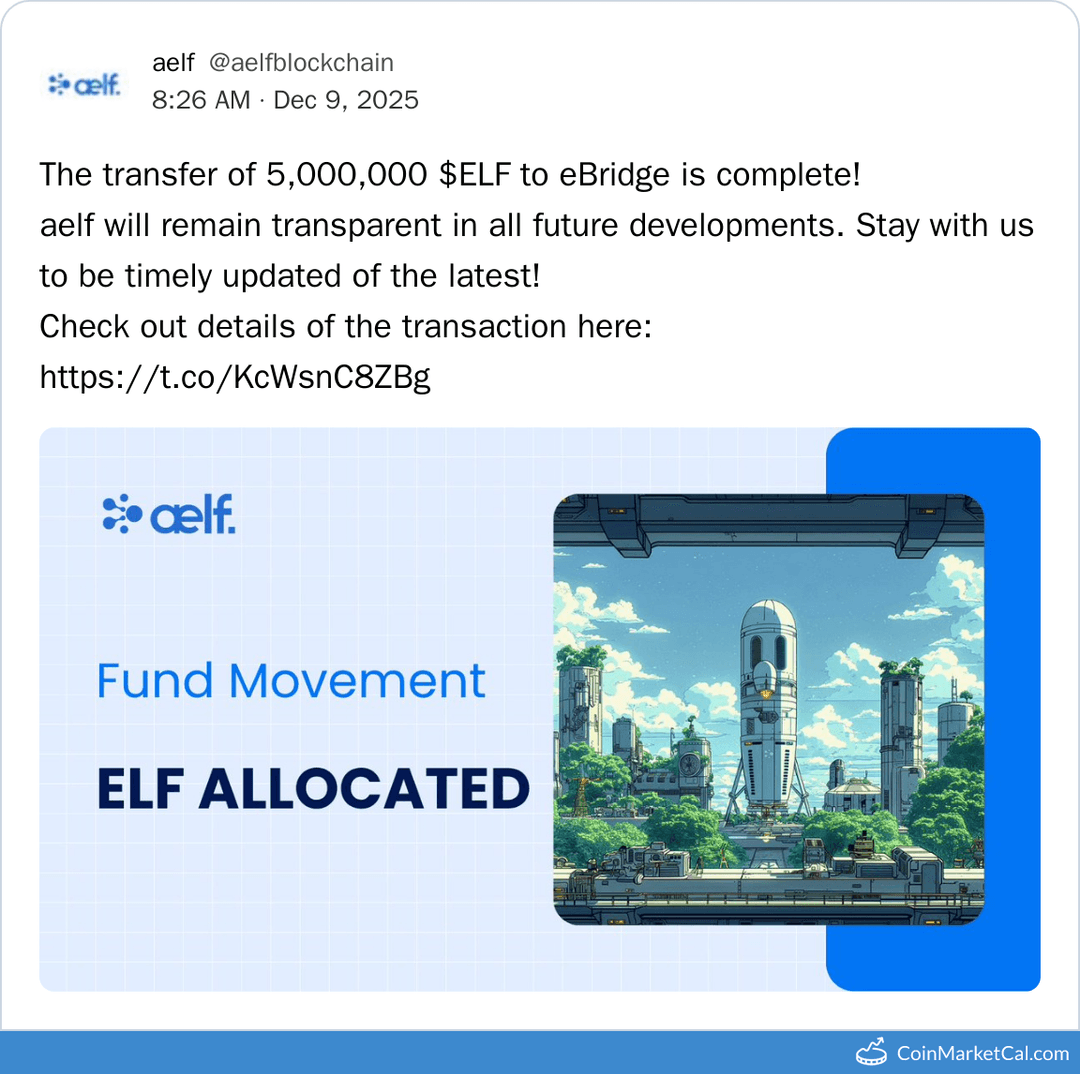 aelf 5M ELF Transfer to EBridge
