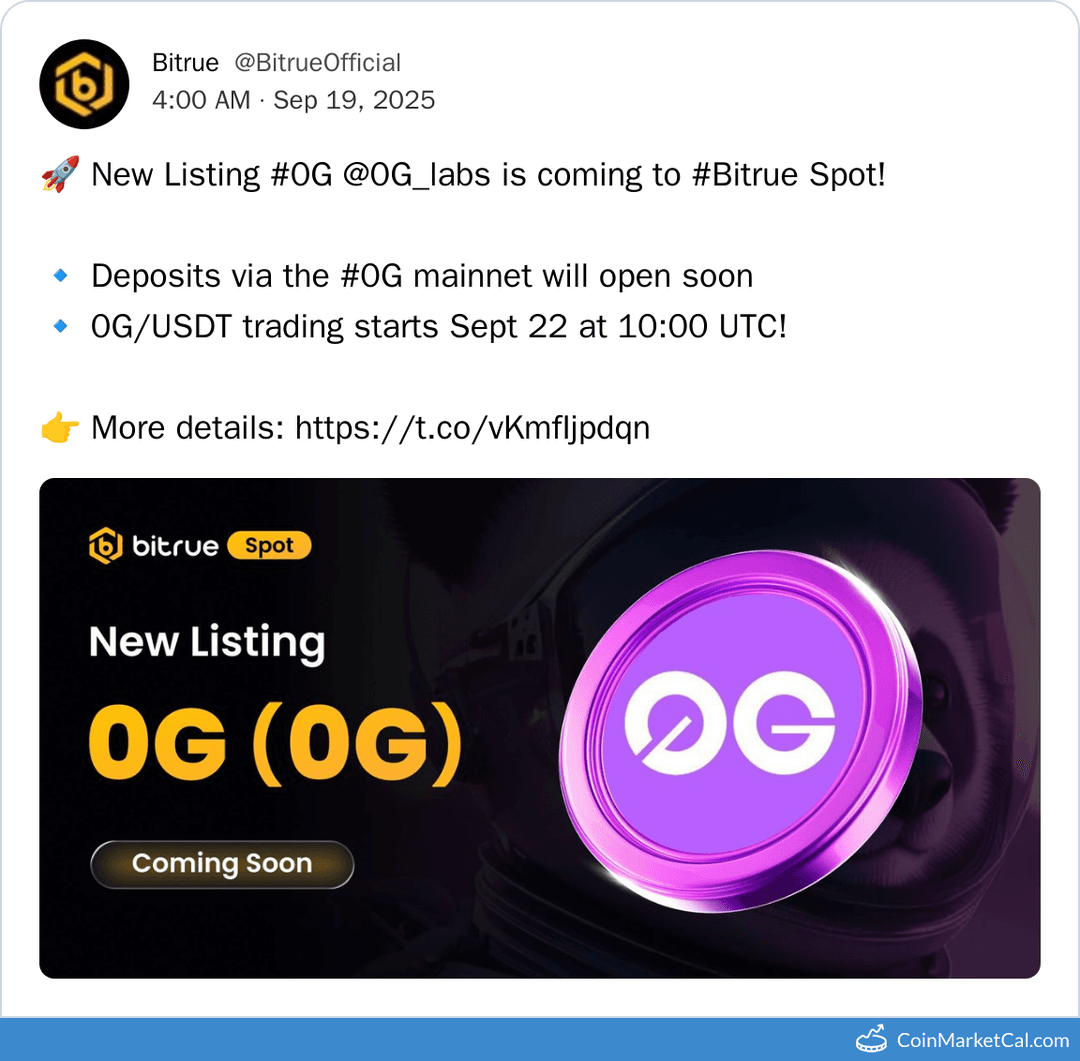 Bitrue 0G Listing