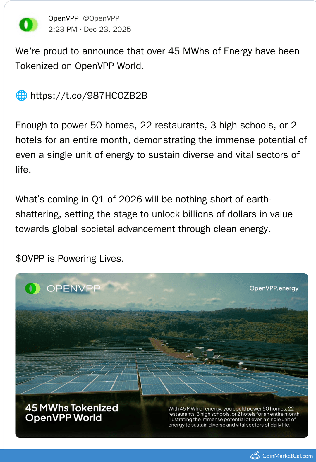 OpenVPP Major Update Q1 2026