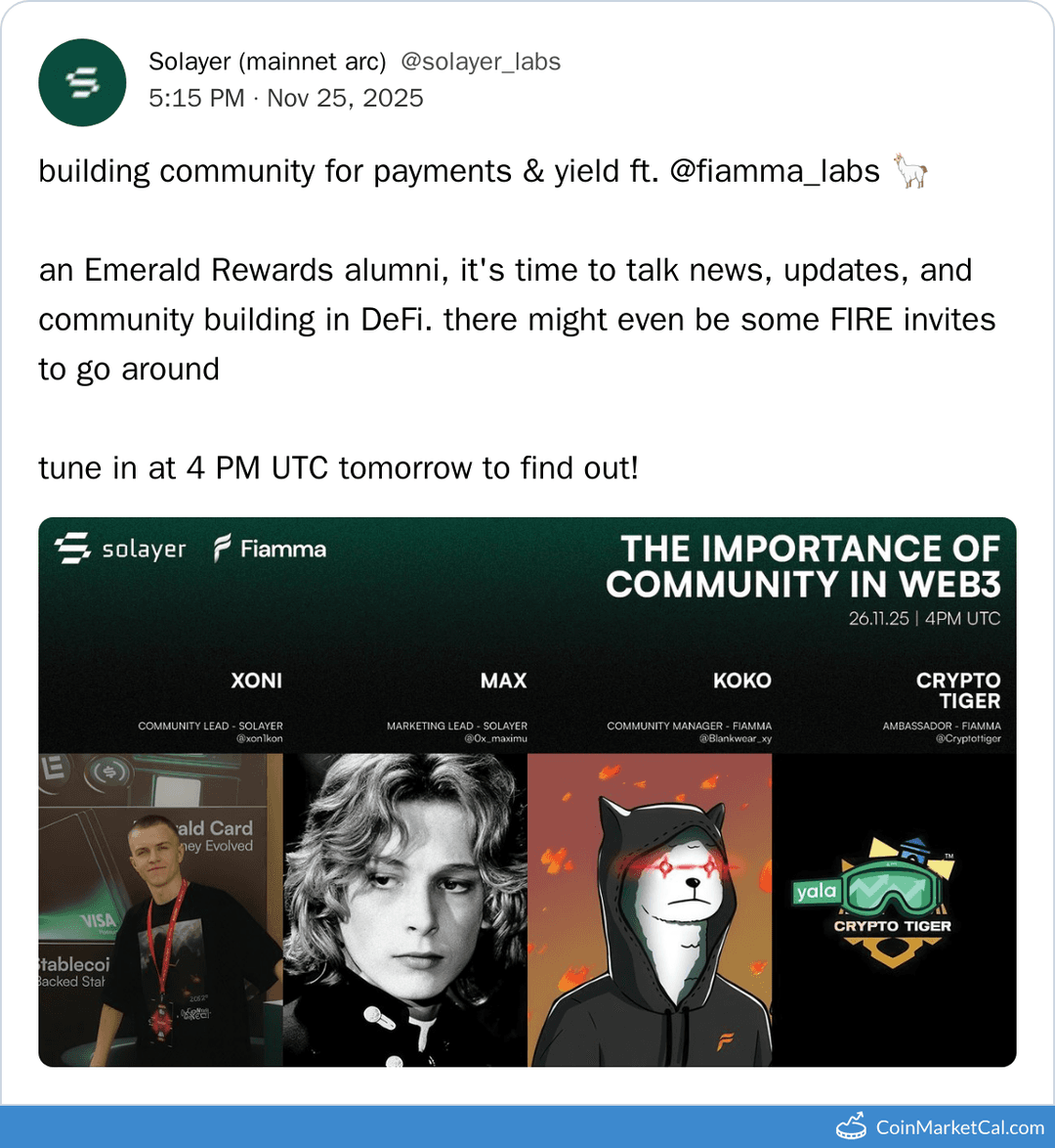 Solayer DeFi Community Call with Fiamma Labs