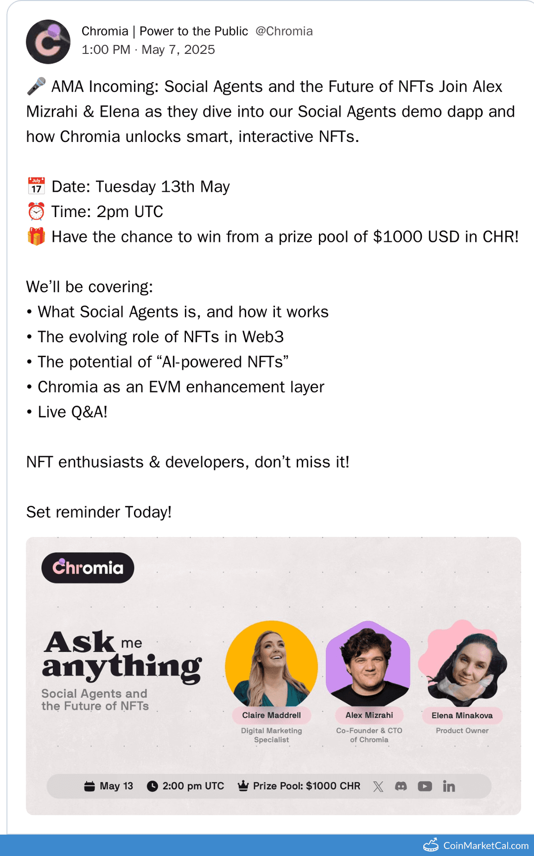 Chromia AMA: Social Agents and the Future of NFTs