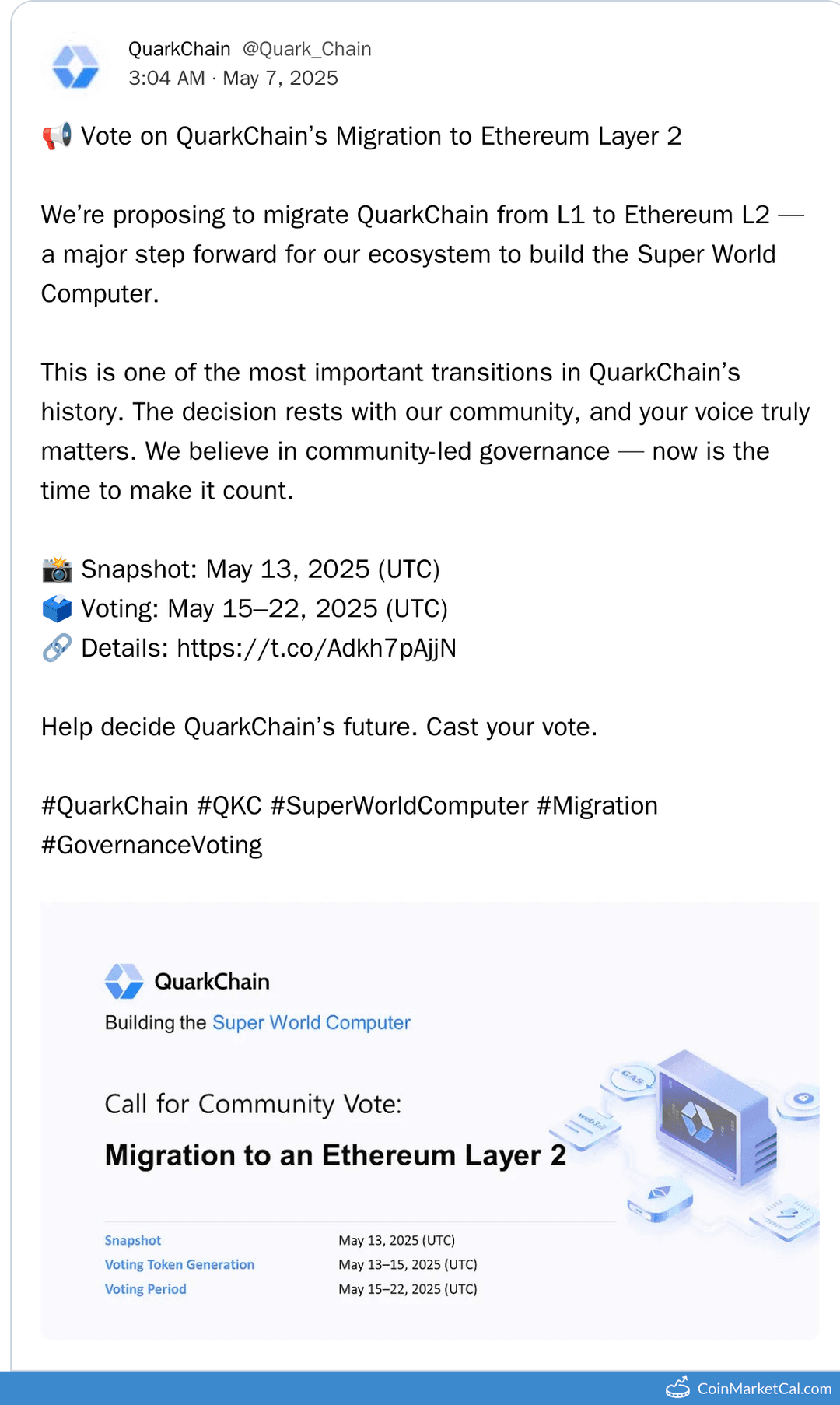 QuarkChain Community Vote on Ethereum Layer-2 Migration