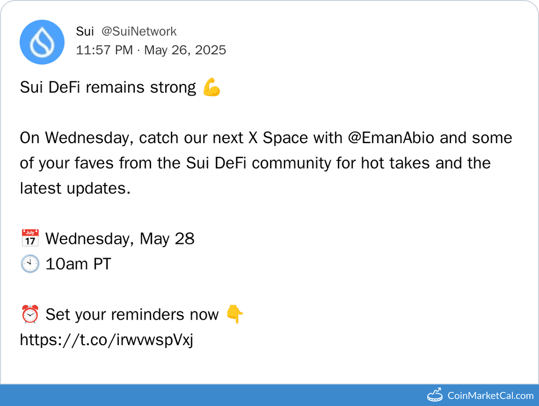Sui Network X Space with DeFi Leaders