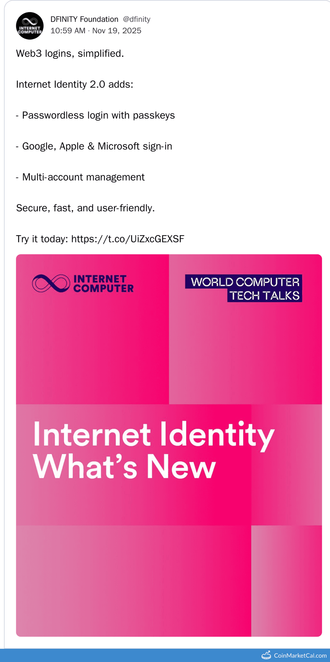 DFINITY Internet Identity 2.0 Release