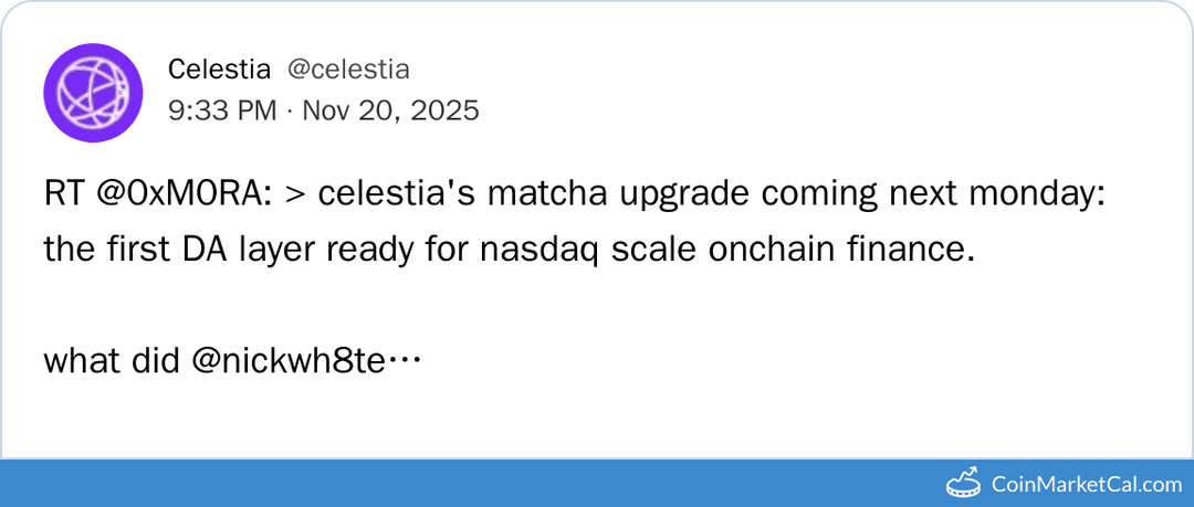 Celestia Matcha Upgrade