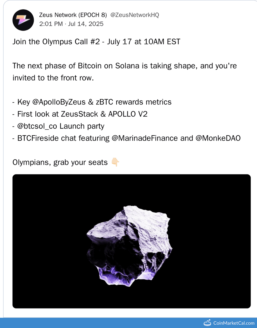 Zeus Network Olympus Call #2