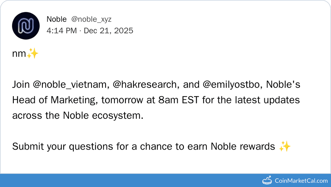 Noble Dollar (USDN) Ecosystem Update AMA