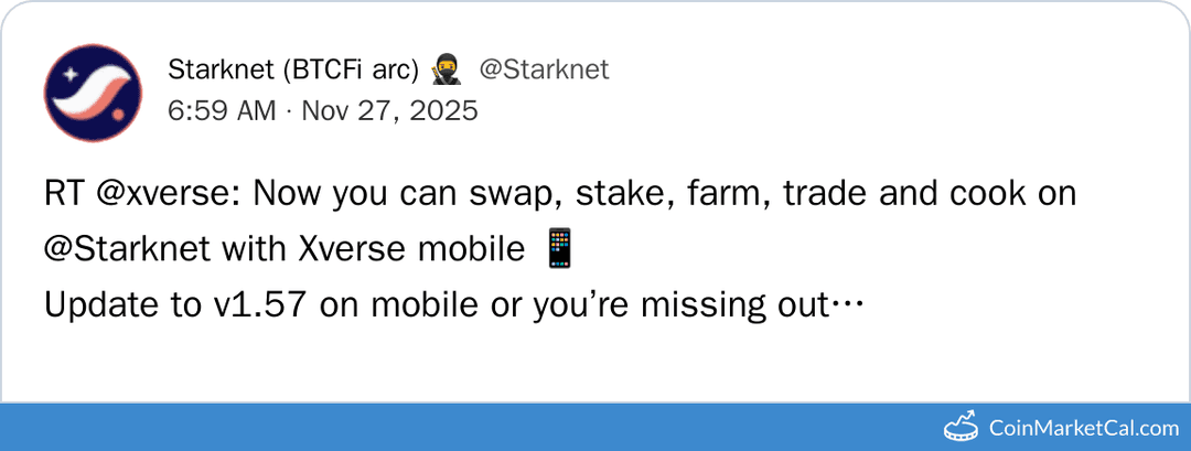 Xverse Mobile v1.57 on Starknet Launch