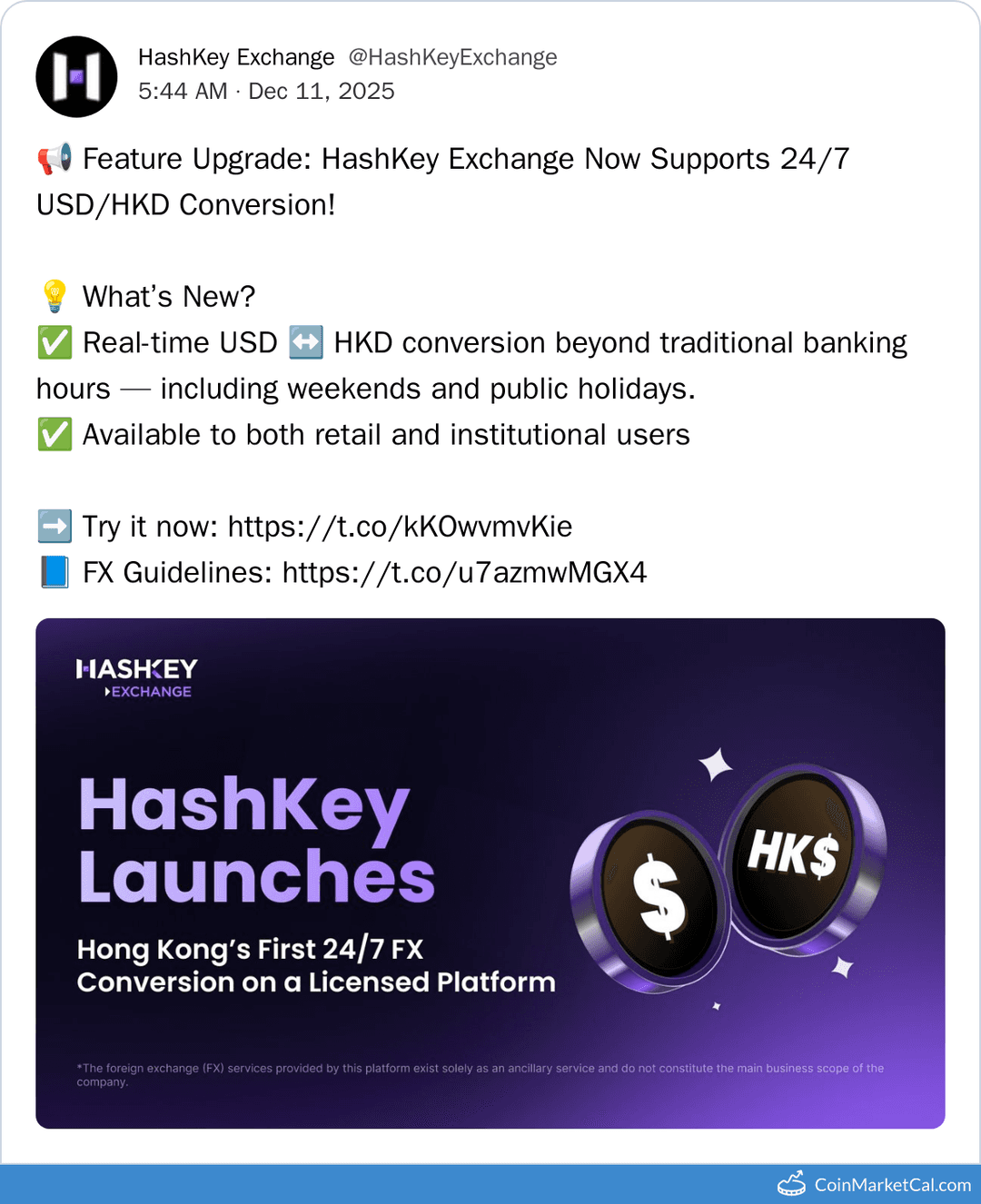 HashKey Platform Token 24/7 USD/HKD Conversion