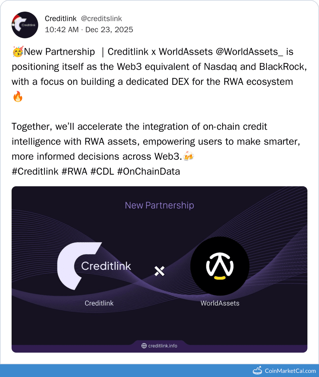 Creditlink Token WorldAssets Partnership