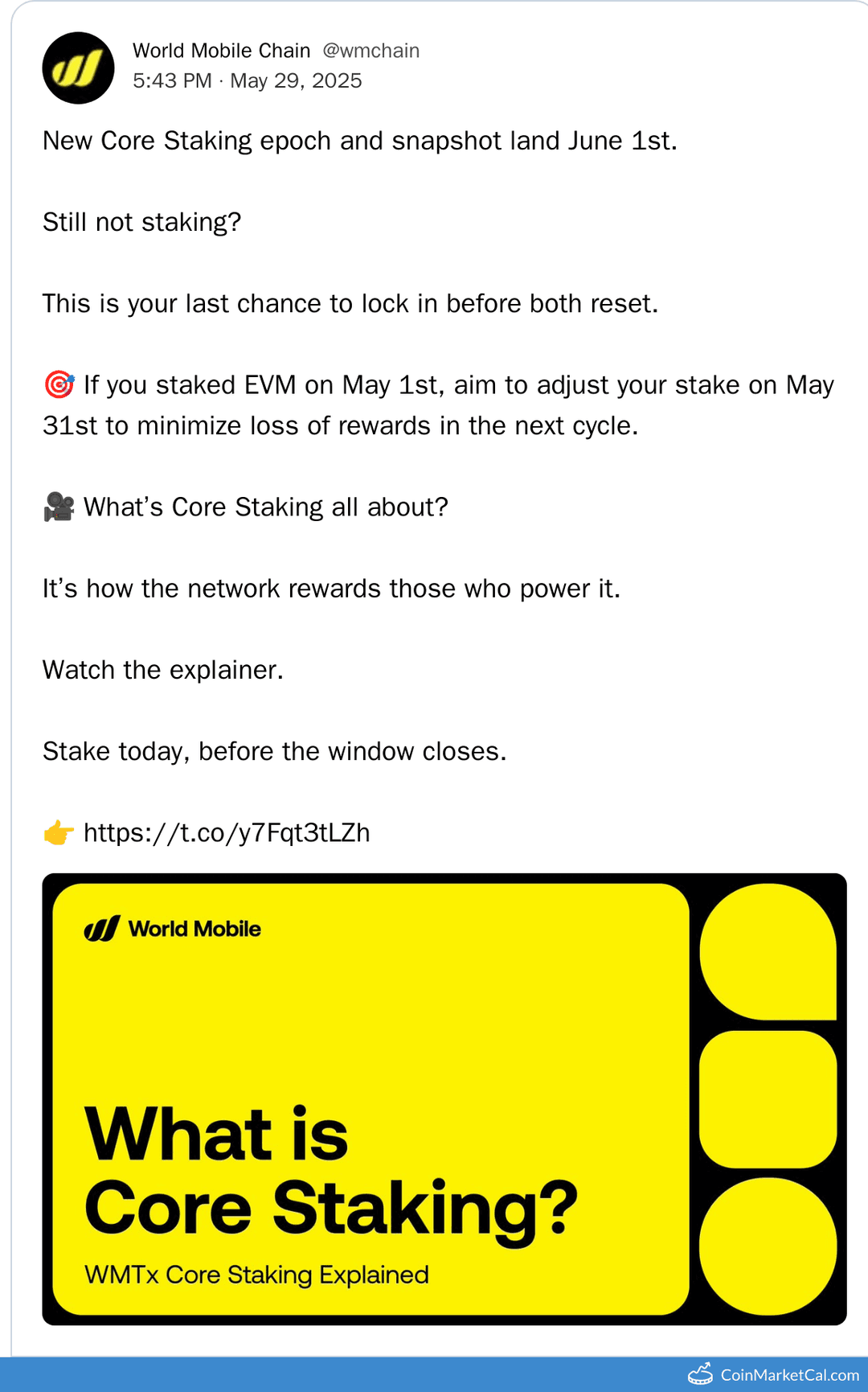 Core Staking Epoch Reset and Snapshot