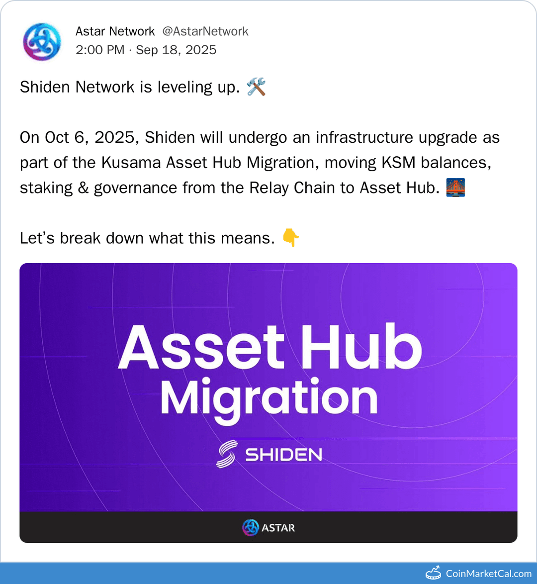 Shiden Network Kusama Asset Hub Migration Upgrade