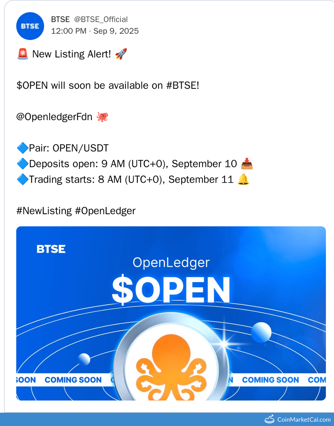 OpenLedger BTSE Listing