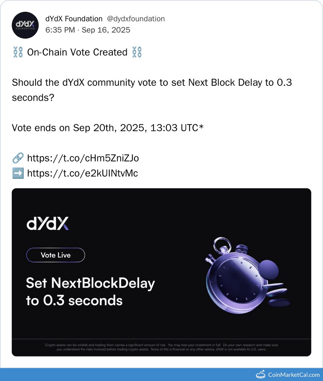 The dYdX Foundation Prop #280 Vote