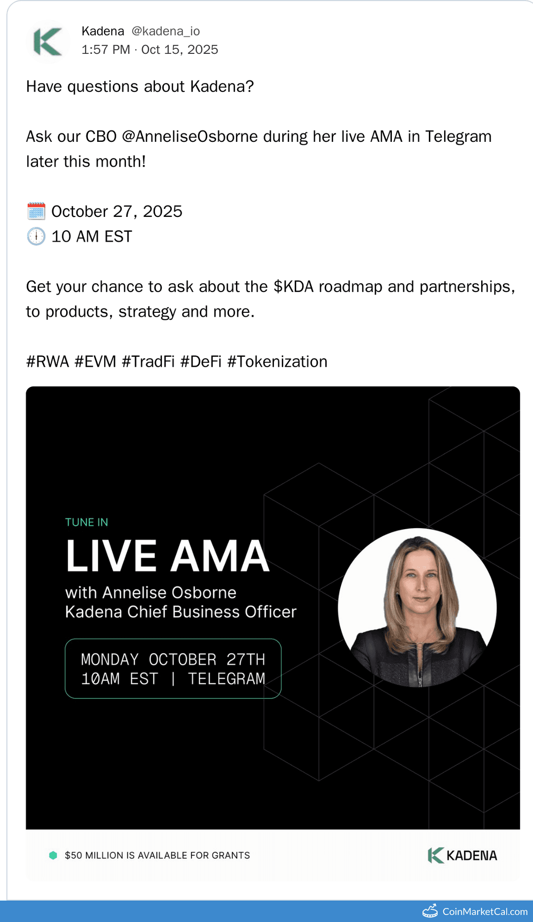 Kadena Live AMA with CBO Annelise Osborne