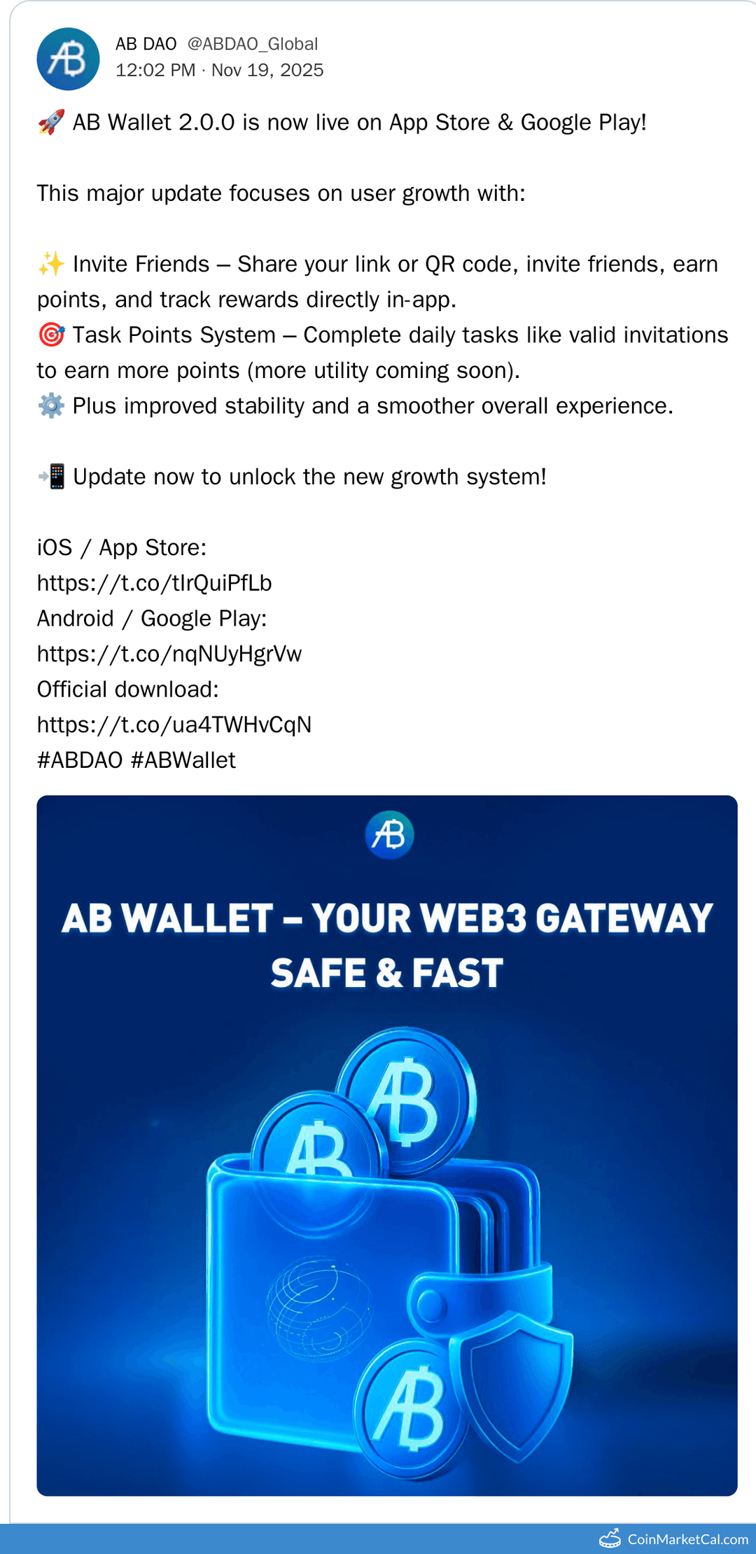 AB DAO - AB Wallet 2.0.0 Update