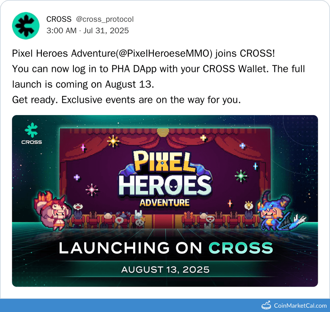 Pixel Heroes Adventure Launch on CROSS