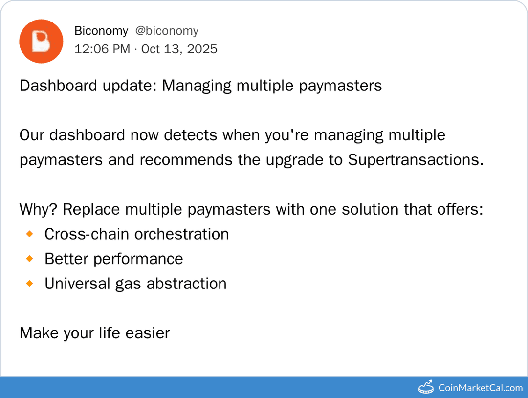 Biconomy Dashboard Update - Supertransactions Upgrade