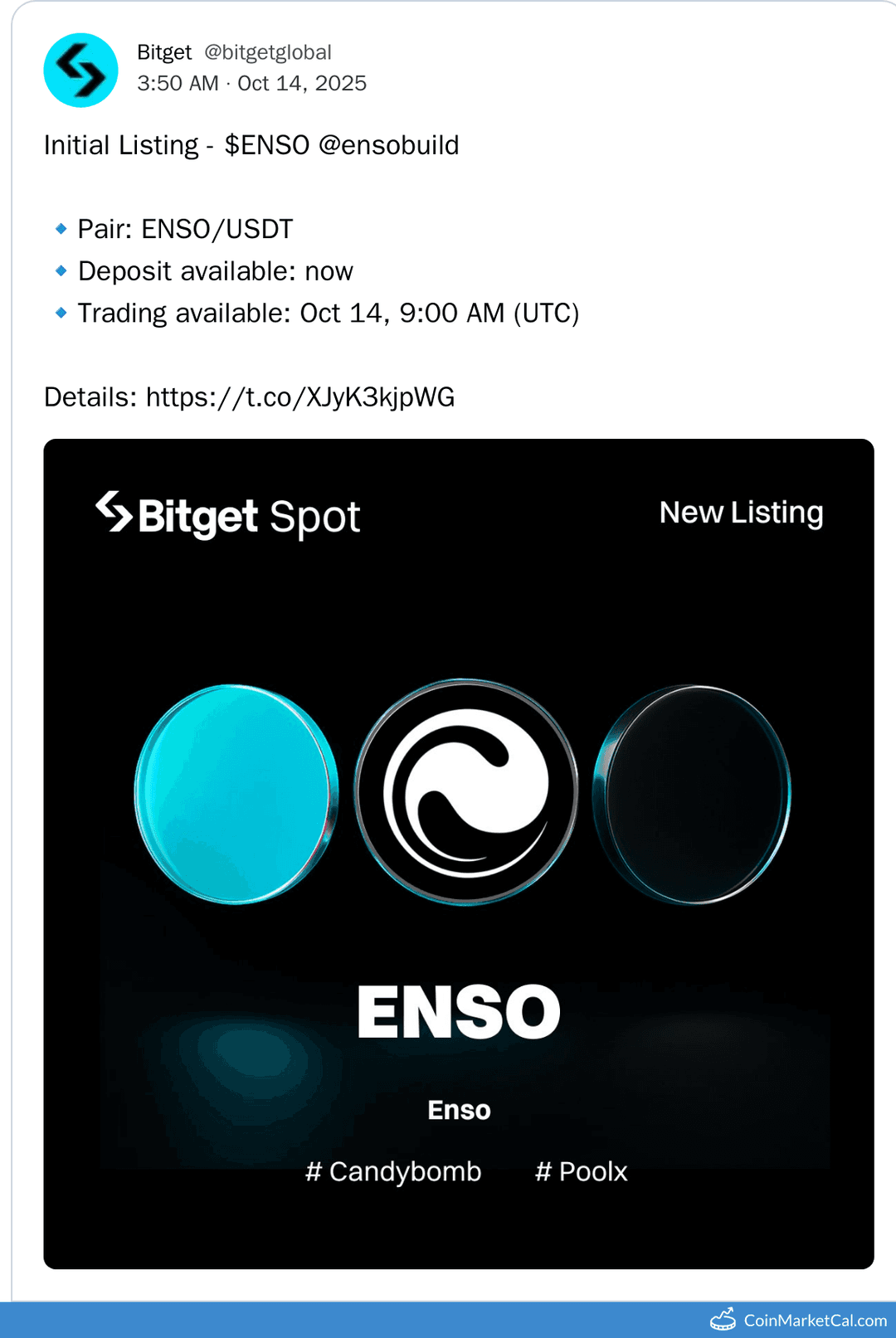 Bitget Lists Enso (ENSO) with ENSO/USDT Pair