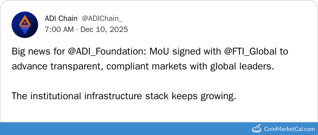 ADI Token MoU with FTI Global