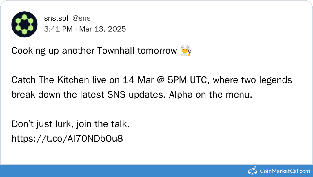 Townhall: SNS Updates