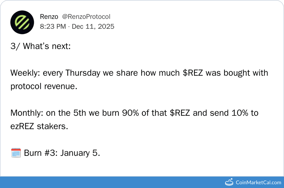 Renzo Token Burn