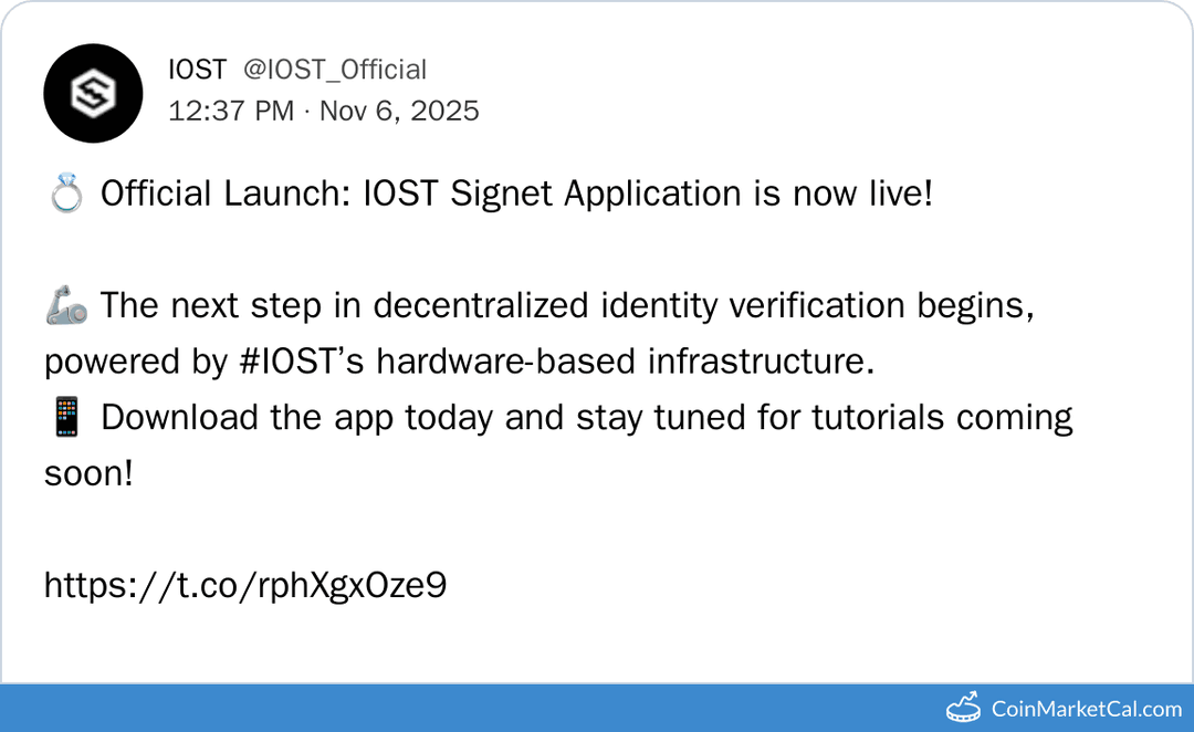 IOST Signet App Launch