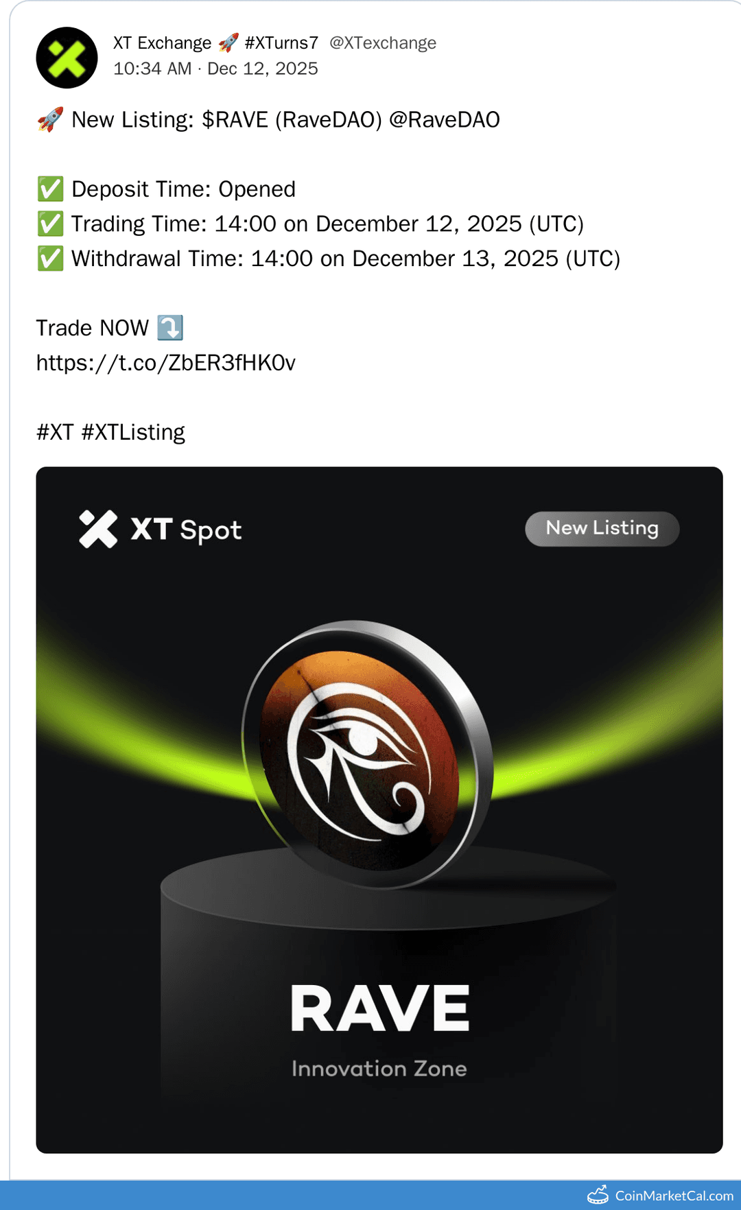 XT.COM Listing of RaveDAO (RAVE)