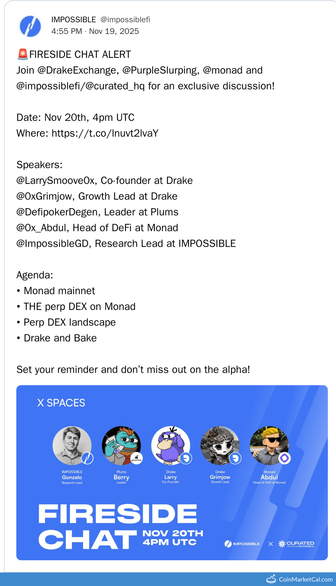 Fireside Chat - Monad Mainnet & THE Perp DEX - 2025-11-20