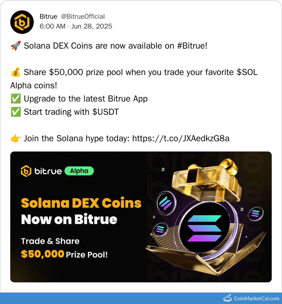 Solana DEX Coins Listing on Bitrue