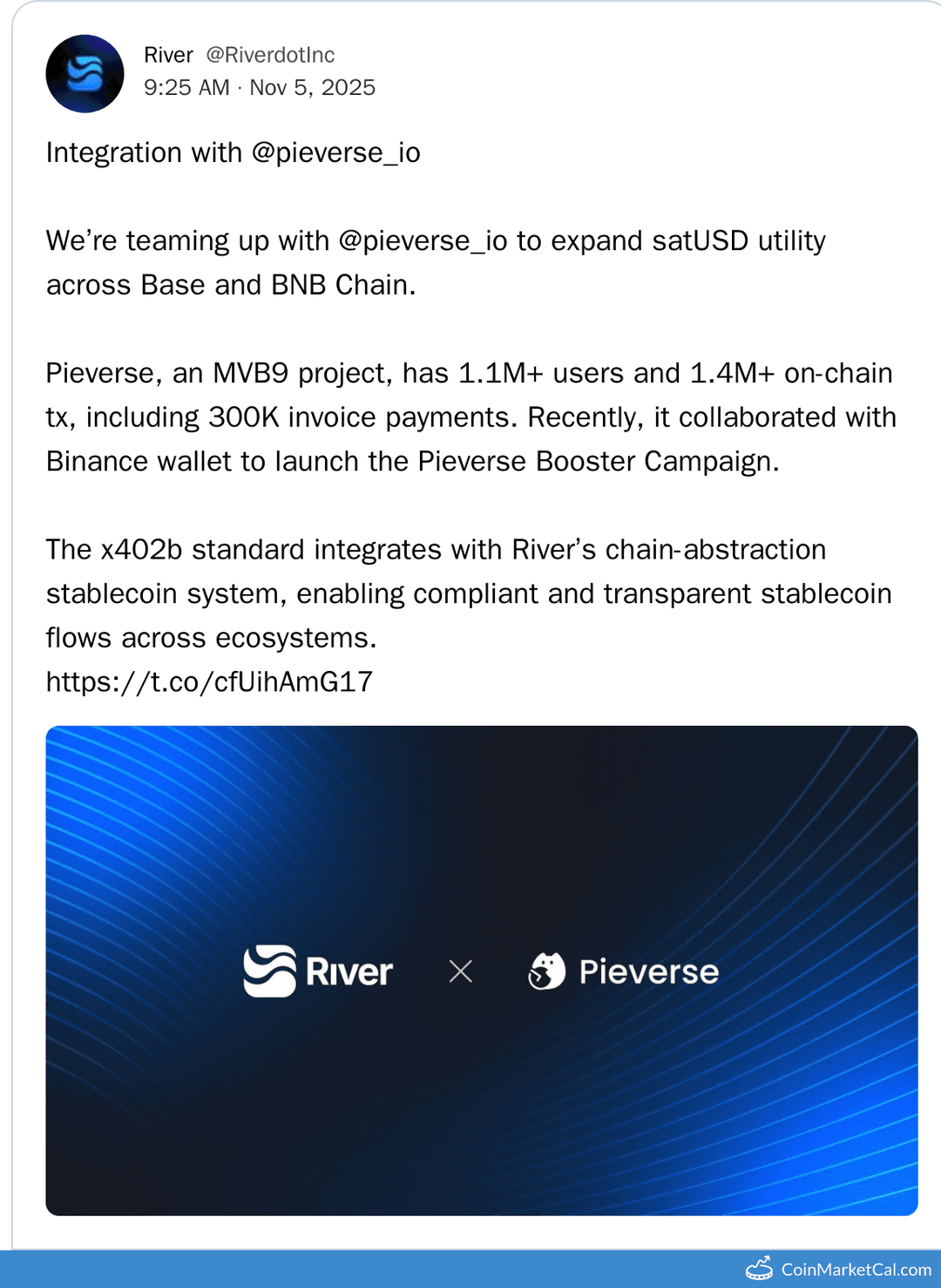 River x Pieverse Partnership