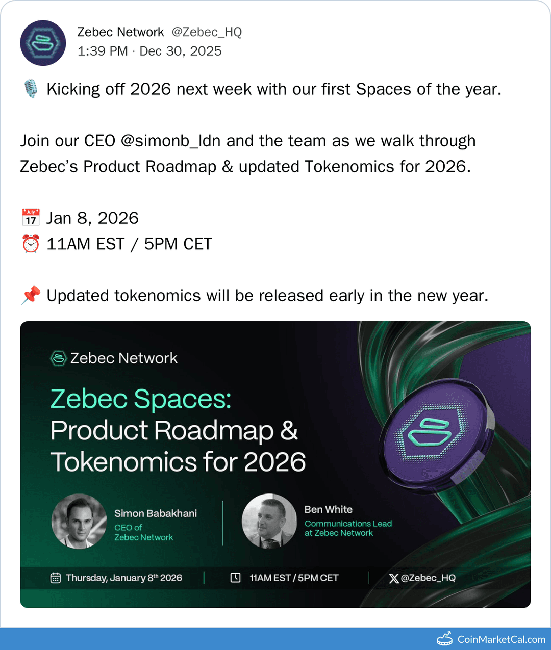 Zebec Network 2026 Roadmap & Tokenomics