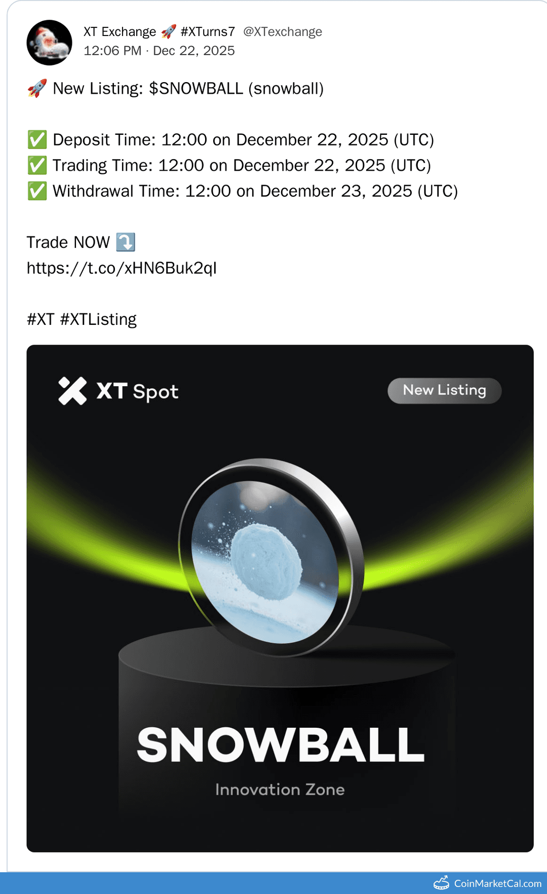 XT.COM Listing of Snowball (SNOWBALL/USDT)