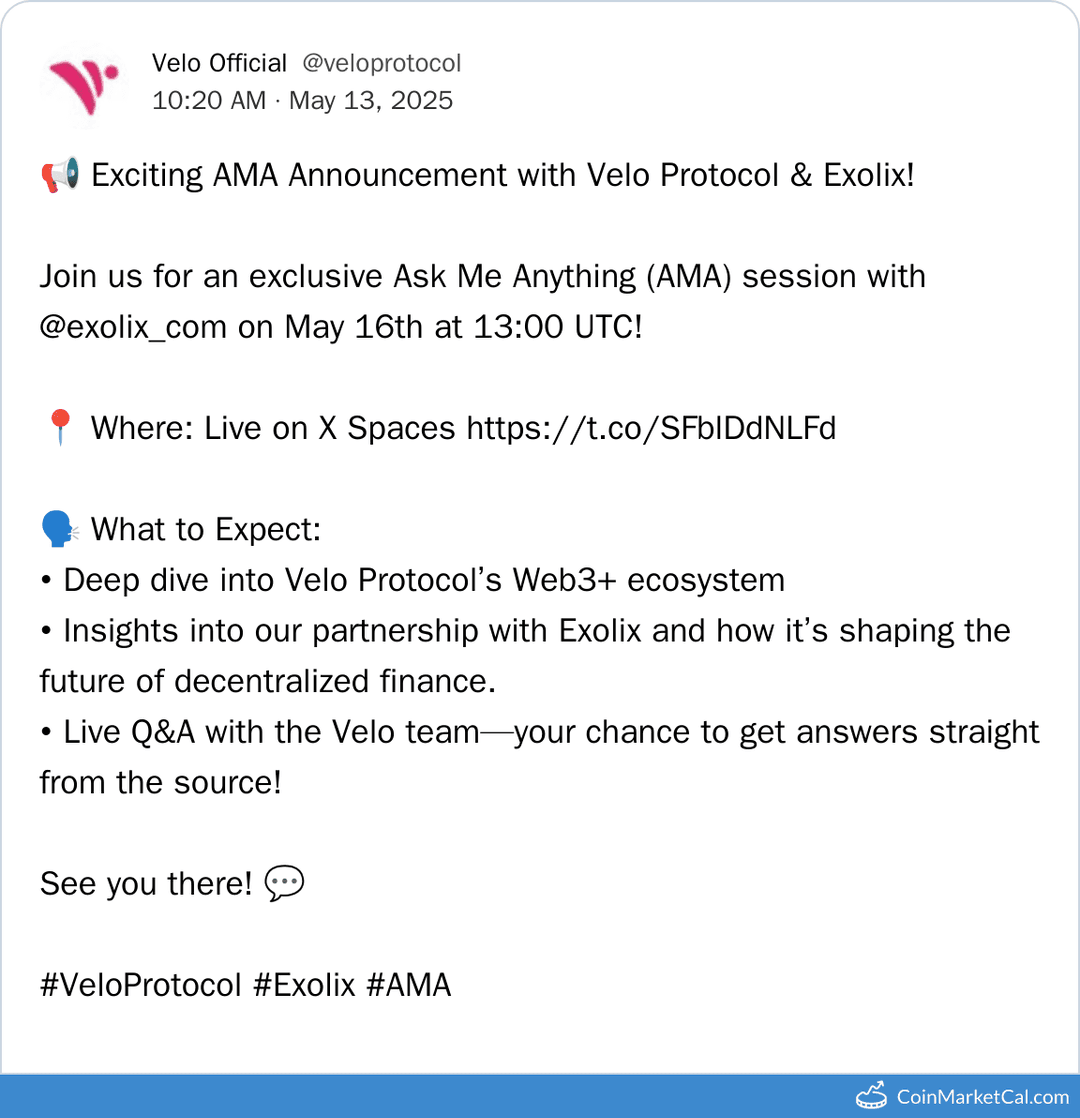 Velo Protocol & Exolix AMA Session
