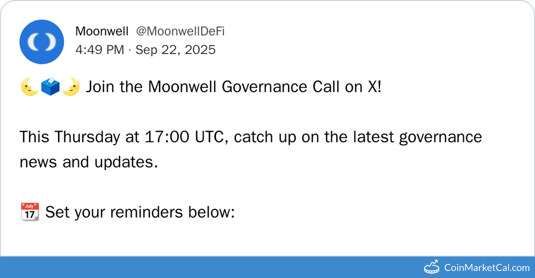 Moonwell Governance Call