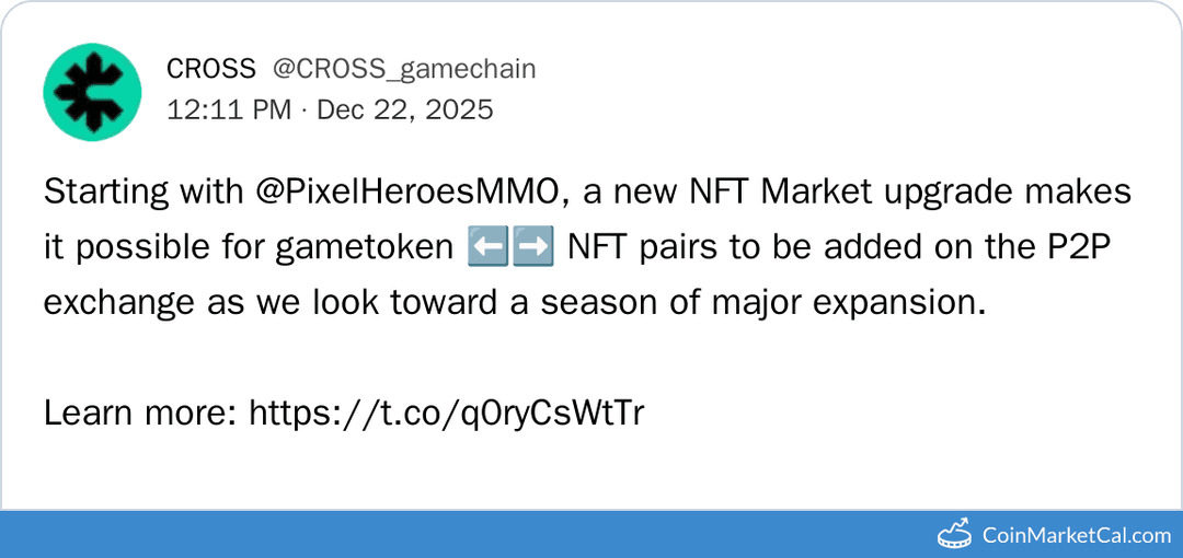 CROSS integration of Pixel Heroes Adventure's MGT for NFT purchases
