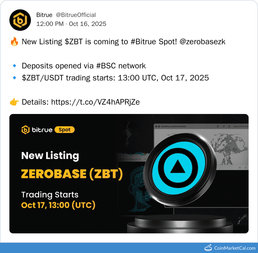 Bitrue Listing ZEROBASE