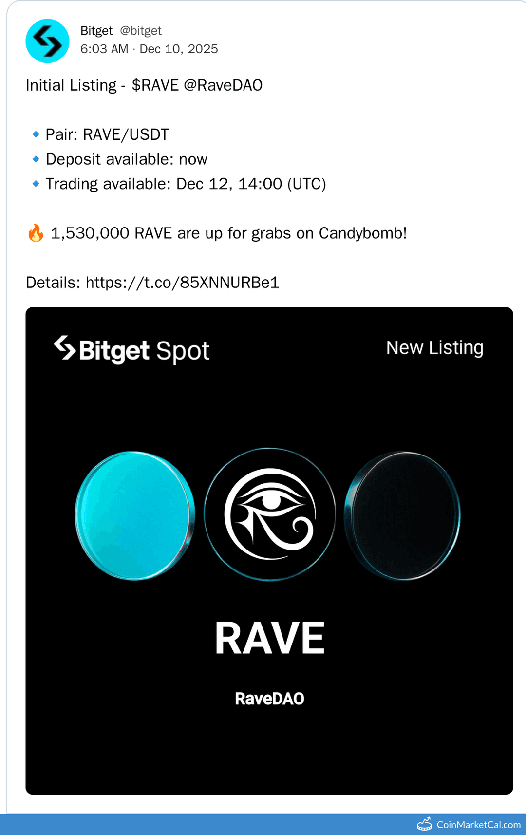 Bitget Listing RaveDAO (RAVE)