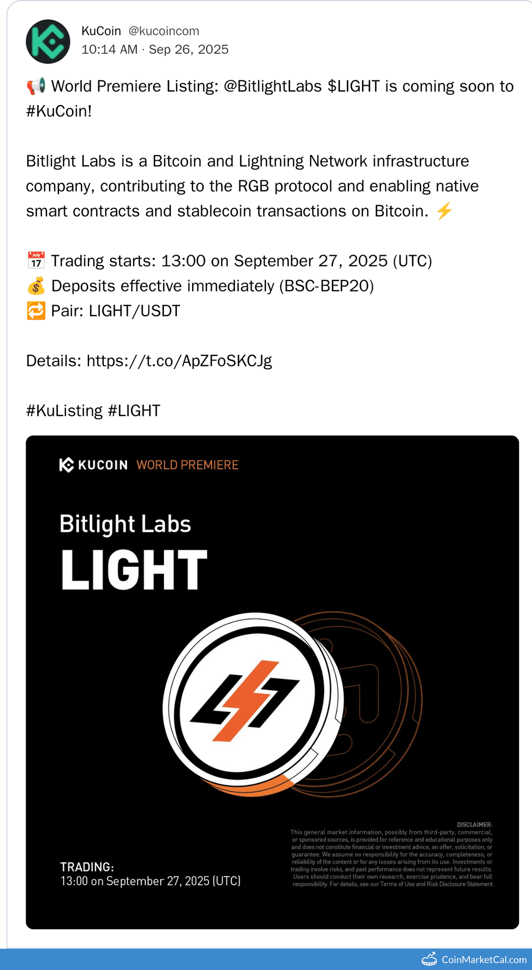 KuCoin Listing Bitlight (LIGHT)