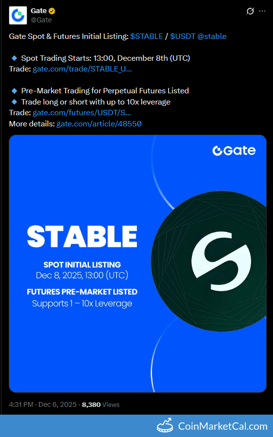 Gate.io Stable Listing